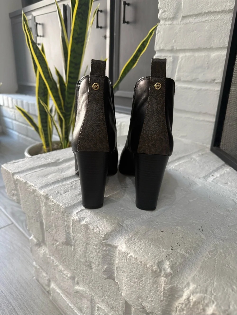 Michael Kors Black Leather Women's High Heel Ankle Boots